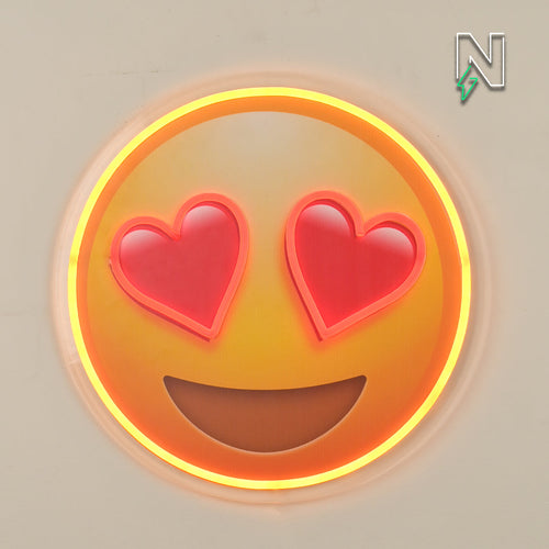 Heart Eyes Emoji Neon Sign