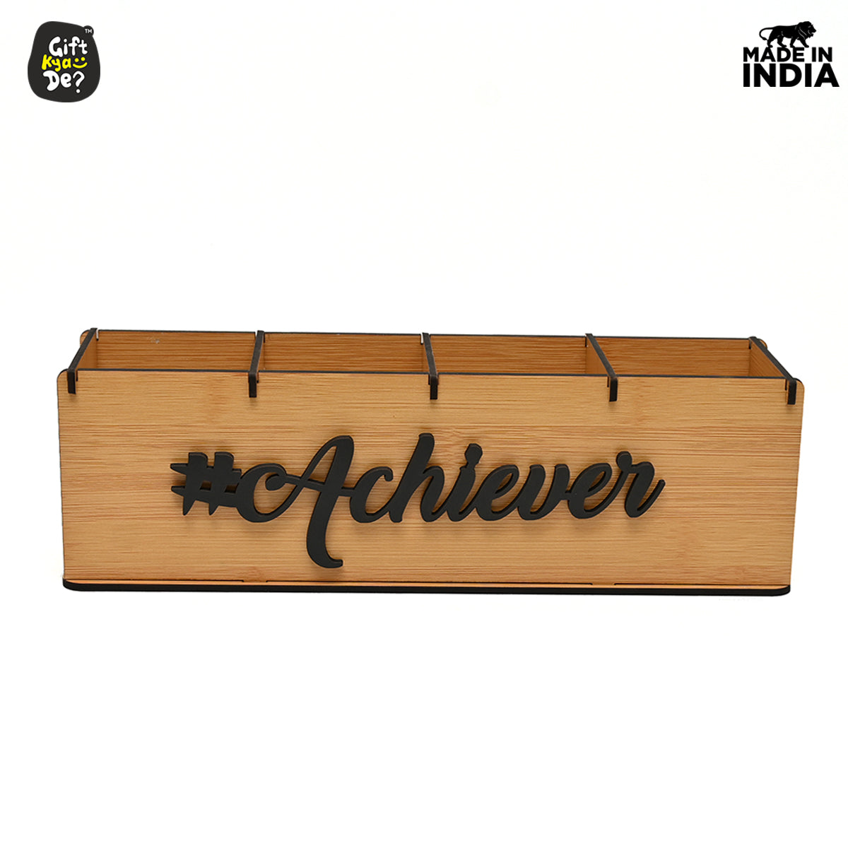 Motivational Desk Organizer | 4 Compartments | Desk Accessories