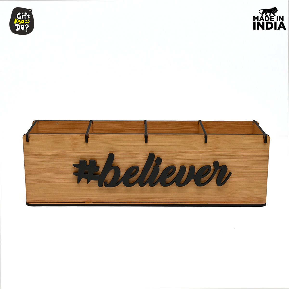 Motivational Desk Organizer | 4 Compartments | Desk Accessories