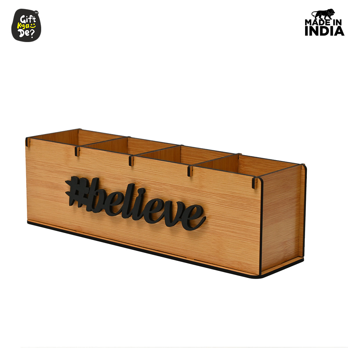 Motivational Desk Organizer | 4 Compartments | Desk Accessories