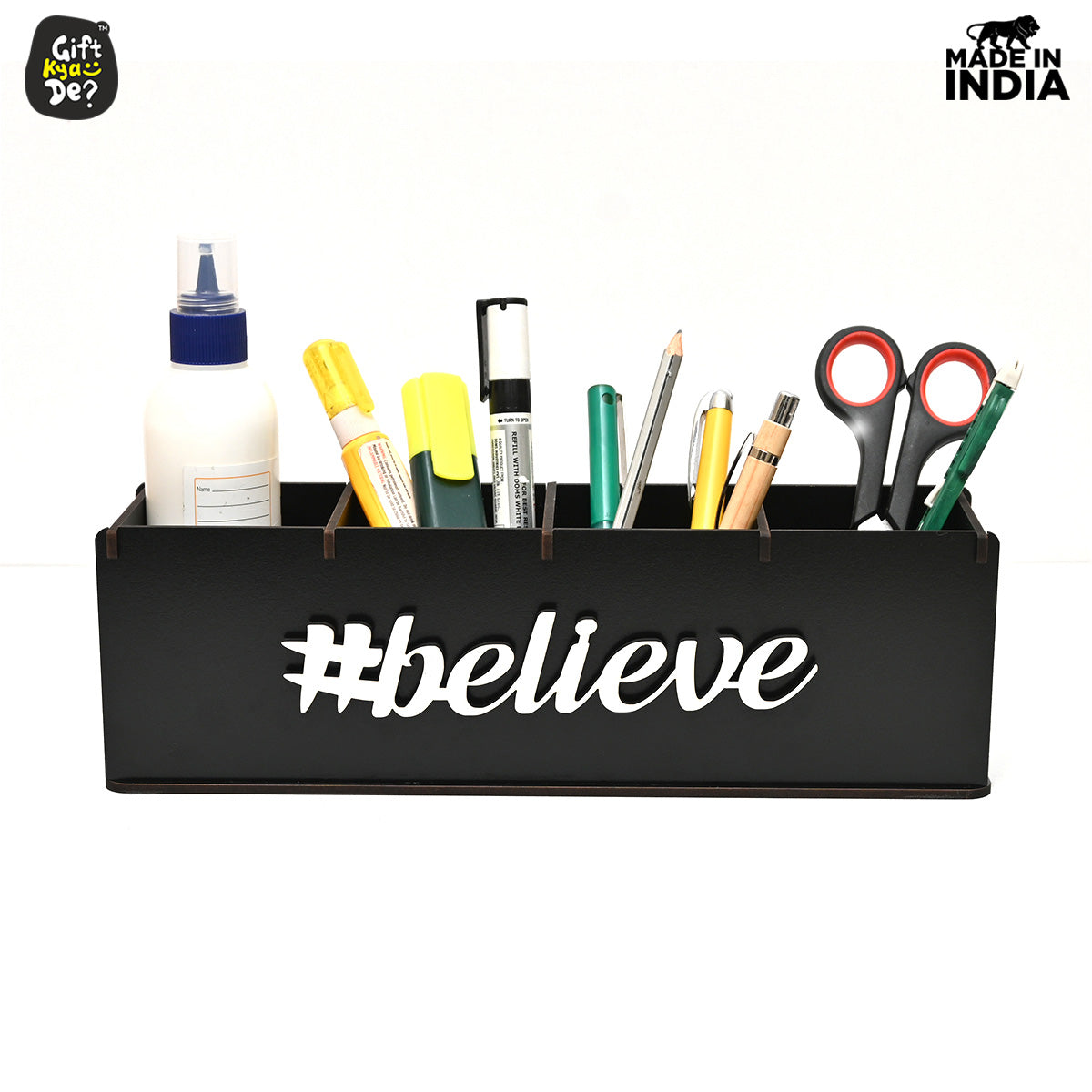 Motivational Desk Organizer | 4 Compartments | Desk Accessories
