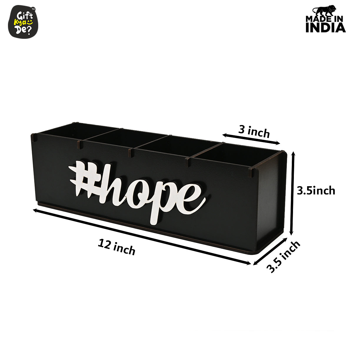 Motivational Desk Organizer | 4 Compartments | Desk Accessories
