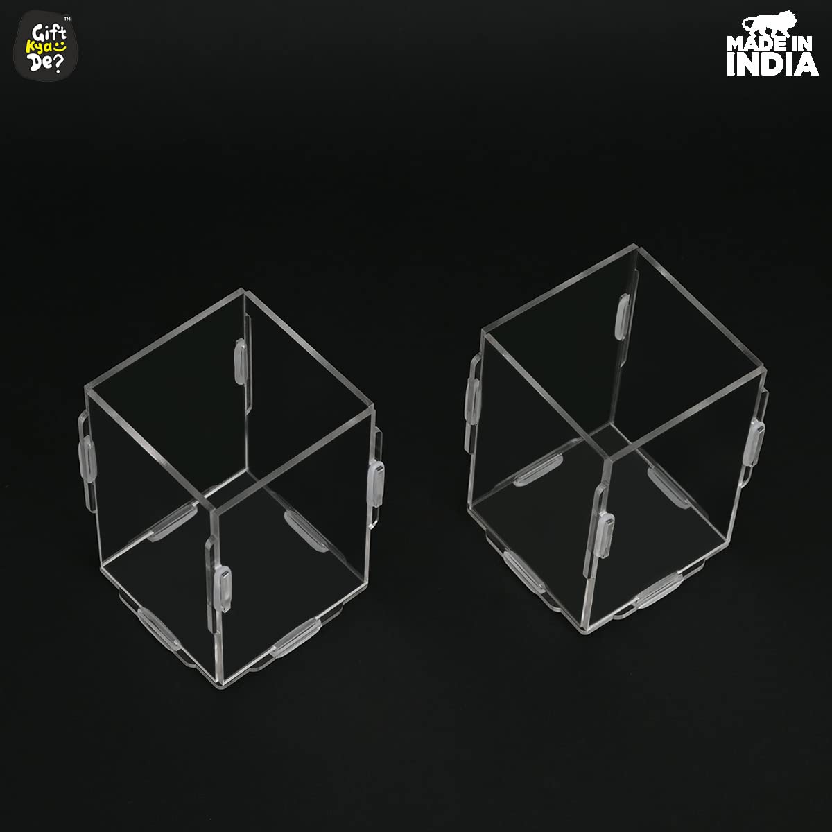 Desk Organizer 2 & 4 Piece Acrylic Pen Holder | Crystal Clear Pencil Holder | Stationery Organizer