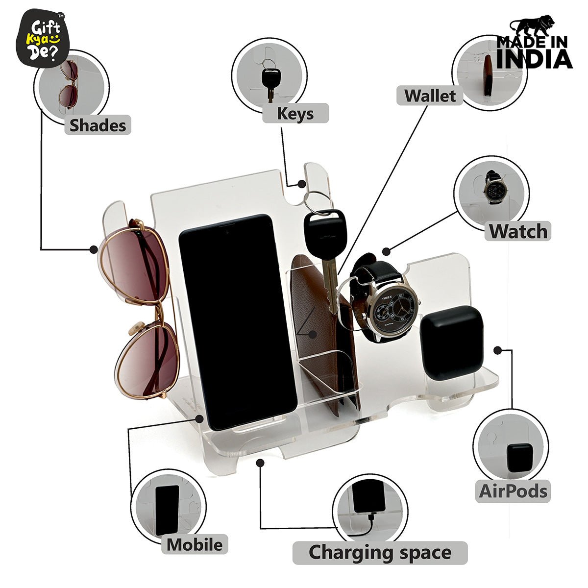 5 in 1 Personal Organizer with Mobile Stand | Best Gift for Him/Men/Boys