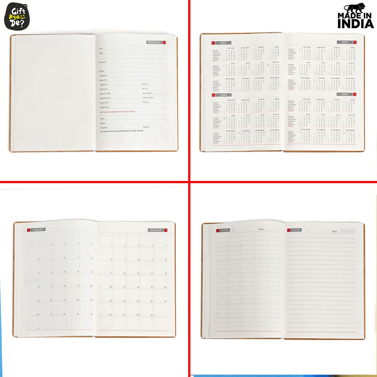 Wooden Lifetime Motivational Quote Desk Calendar | Table Calendar For Office & Home | Eco Friendly