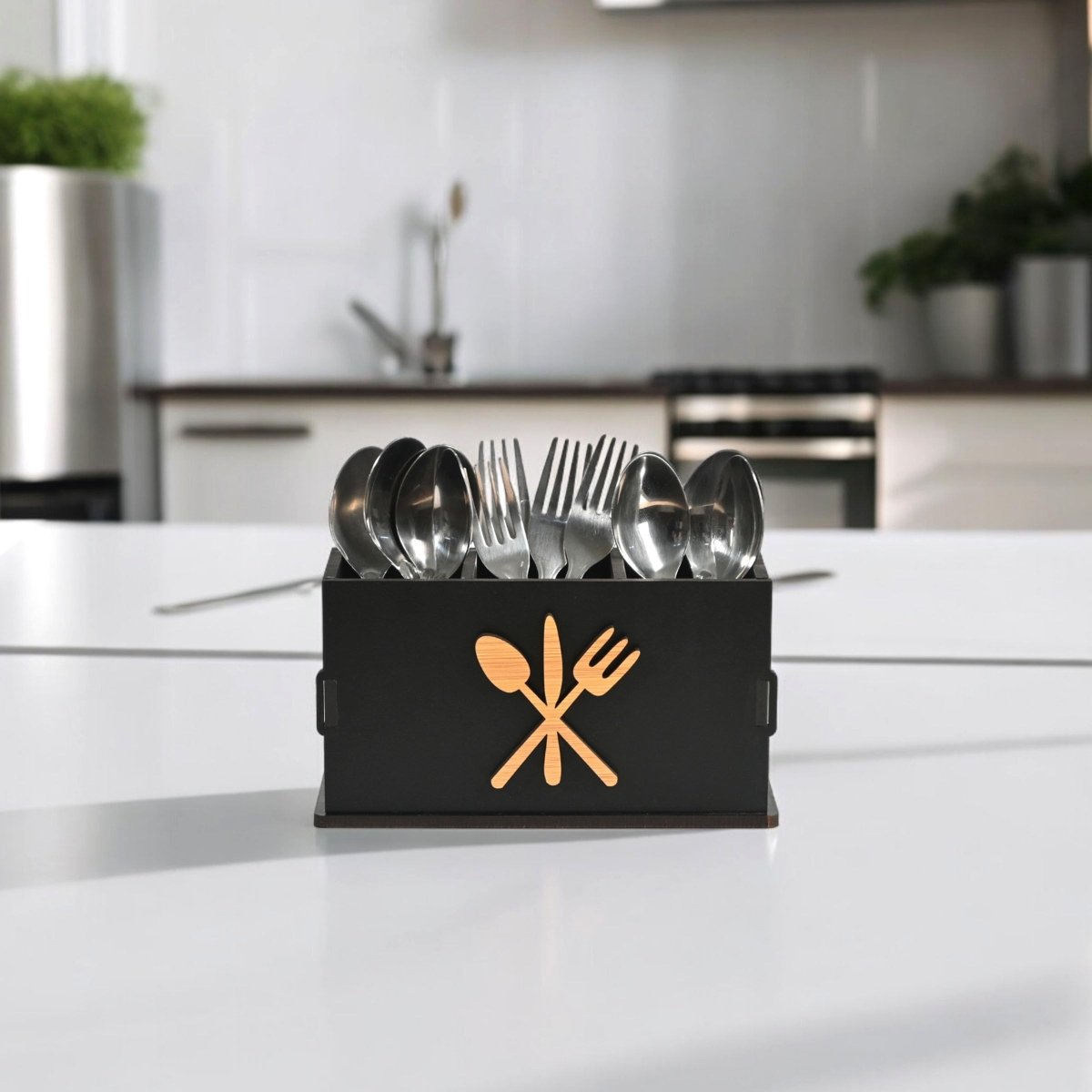 3 Compartments Cutlery Stand for Kitchen & Dining Table | Spoon, Knife & Fork Holder, Cutlery Organizer