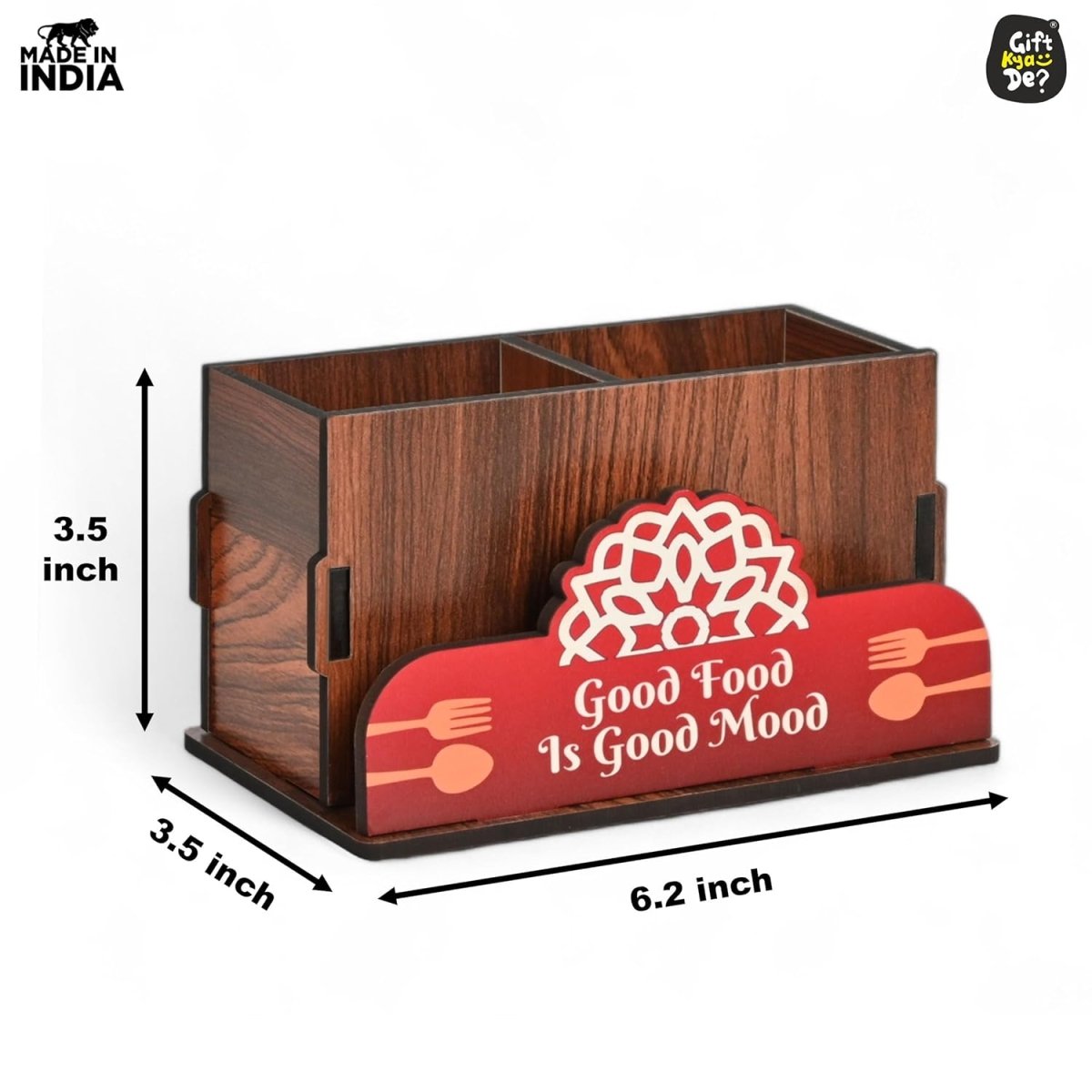 Cutlery Stand with Tissue Holder for Kitchen & Dining Table | 2 Compartments | Spoon, Knife & Fork Holder, Cutlery Organizer