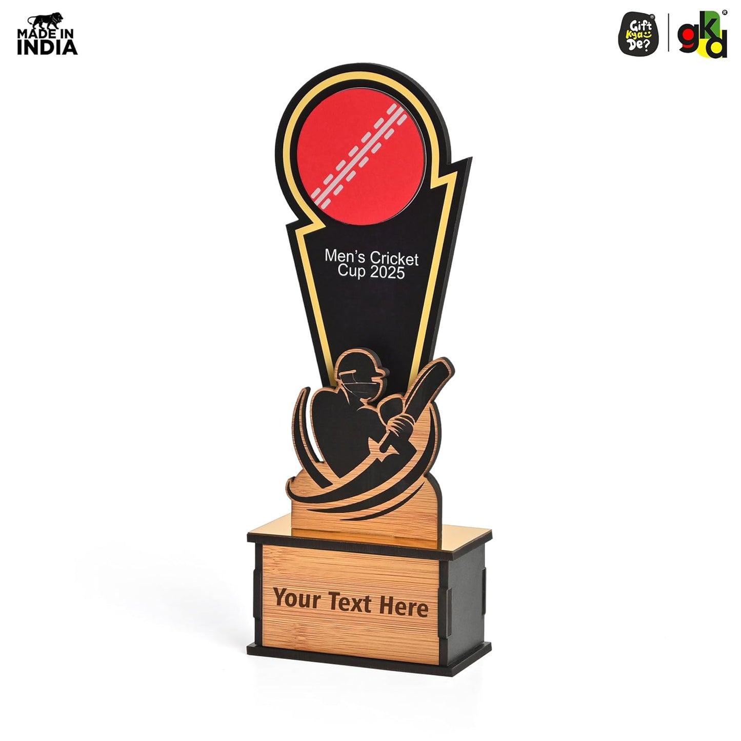 Wooden Cricket Trophy for Winners – Women’s & Men’s Cricket Cup Award | Sports Tournament Memento for Champions & Players
