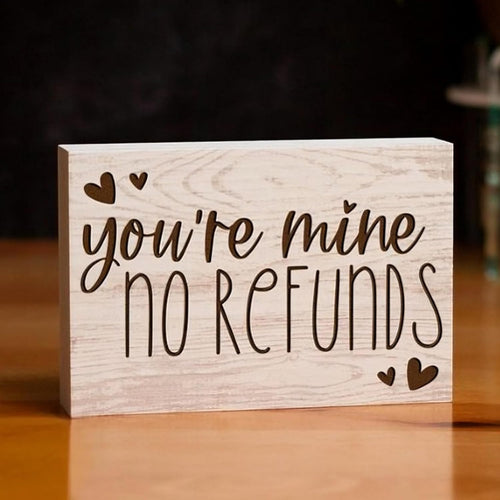 MustHome Gift items for women | You're Mine Wooden Decorative Sign 8cm by 16 cm