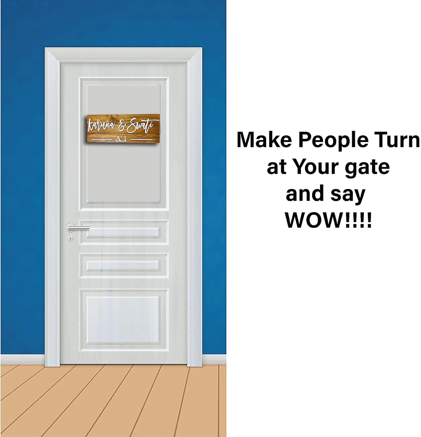 MustHome | Name plate for home entrance | Wood Personalized Name Plate with 3D Letters