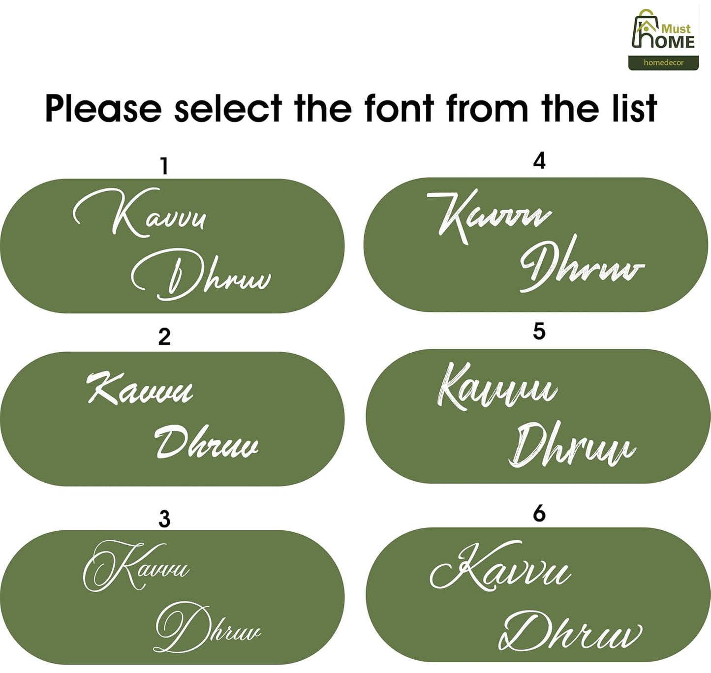 MustHome Name plate for home entrance outdoor | 38x20 cm