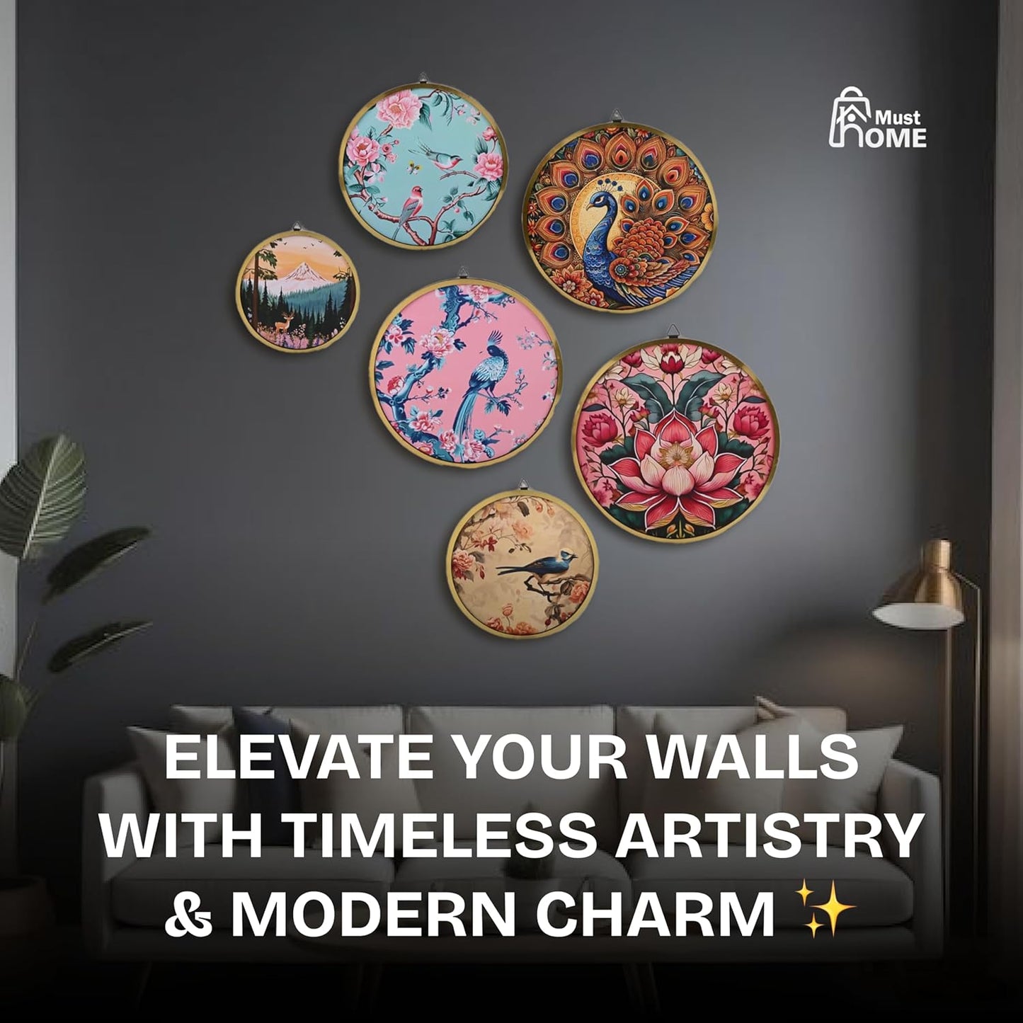 MustHome Wall Plates for home decoration Set of 6
