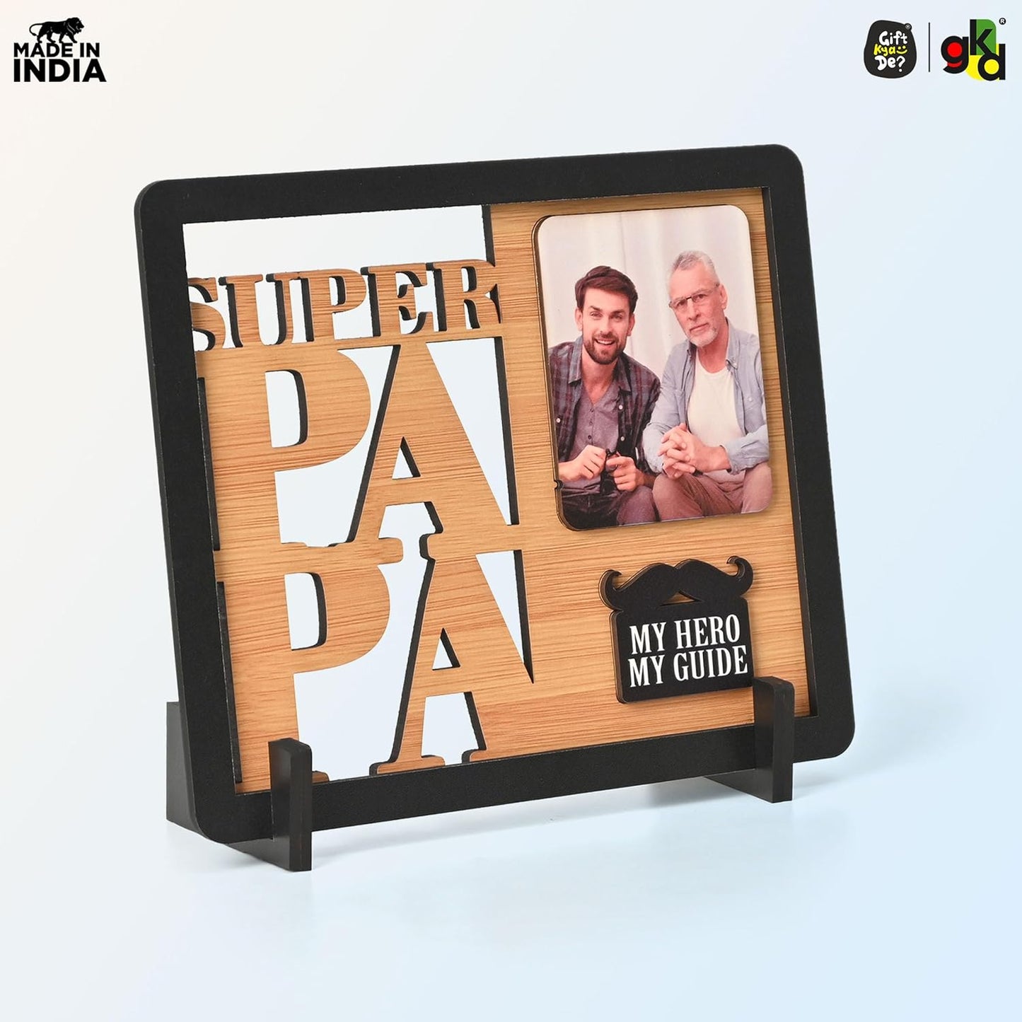 Super Papa Personalized Photo Frame for Father – Wooden Photo Frame Table Top | Father’s Day Gift, Dad Birthday Gift, Gifts for Papa
