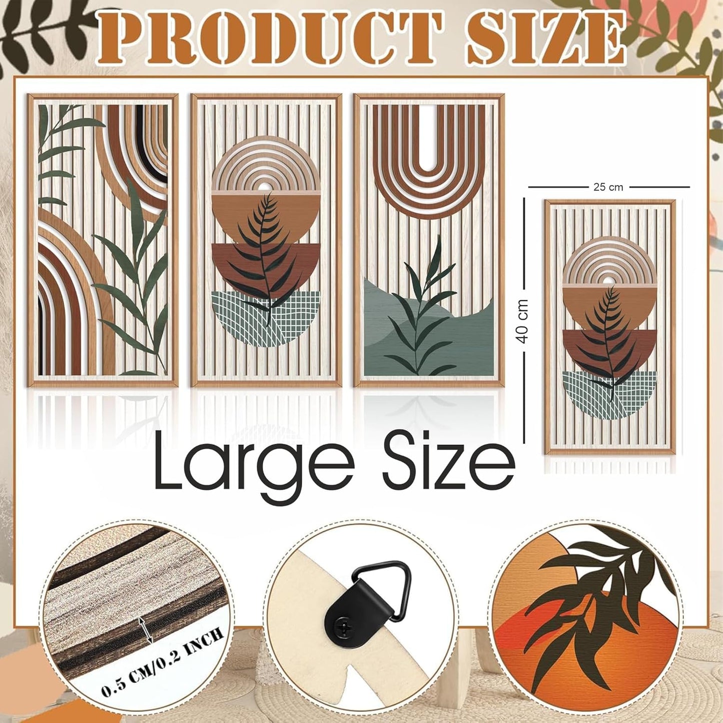 MustHome Wall Plates, Wall Decor Set of 3 , Large
