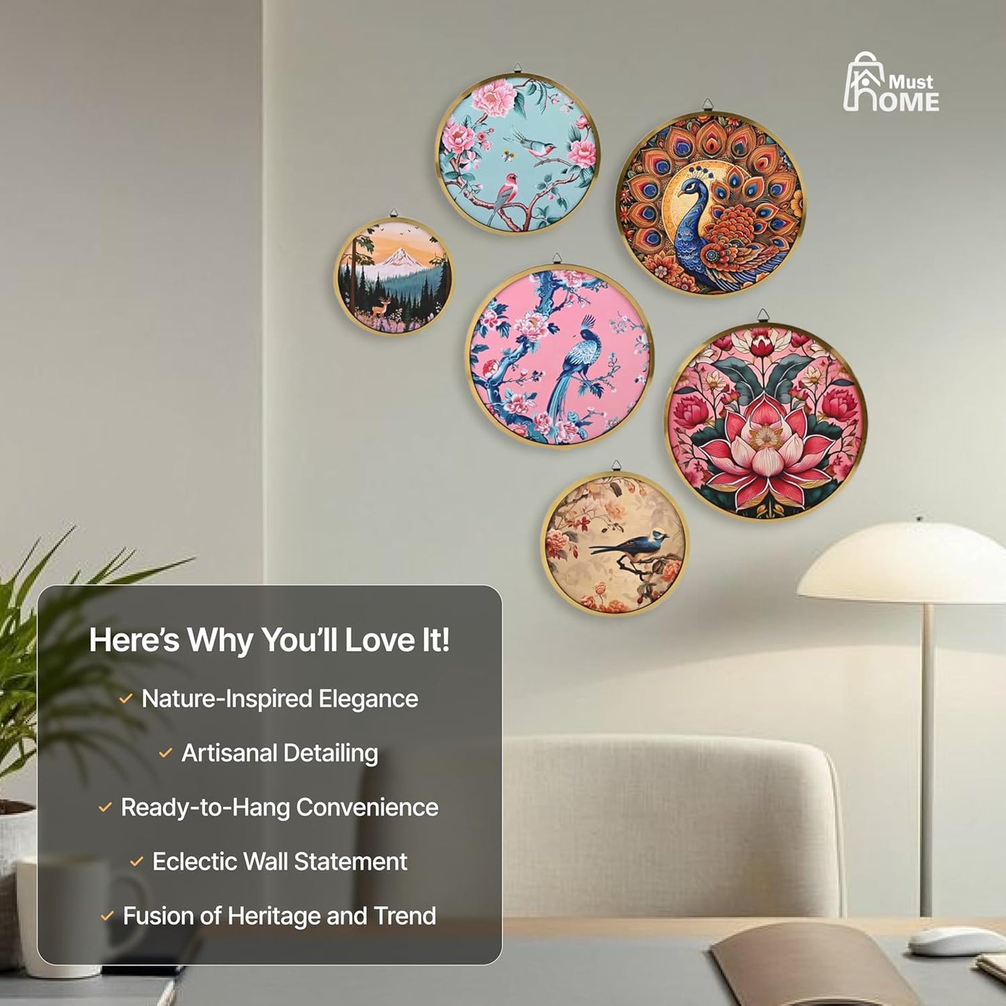 MustHome Wall Plates for home decoration Set of 6