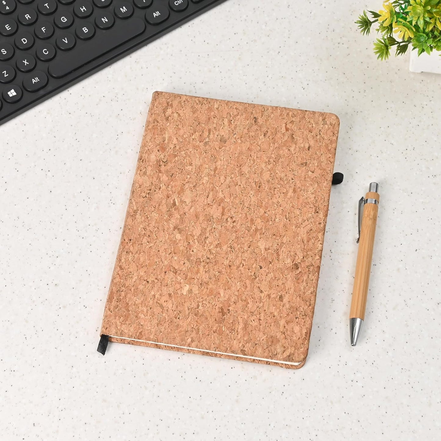 Eco-Friendly Cork Diary with Pen Holder | 190 Pages | Motivational Quote & Personalized Name Option