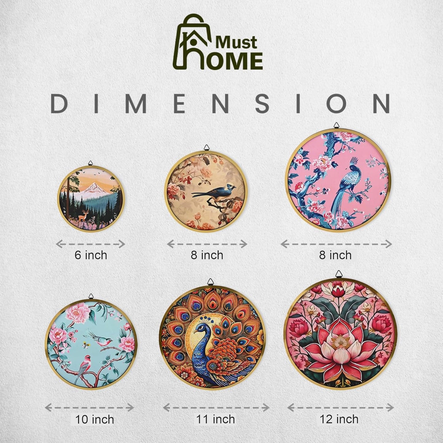 MustHome Wall Plates for home decoration Set of 6