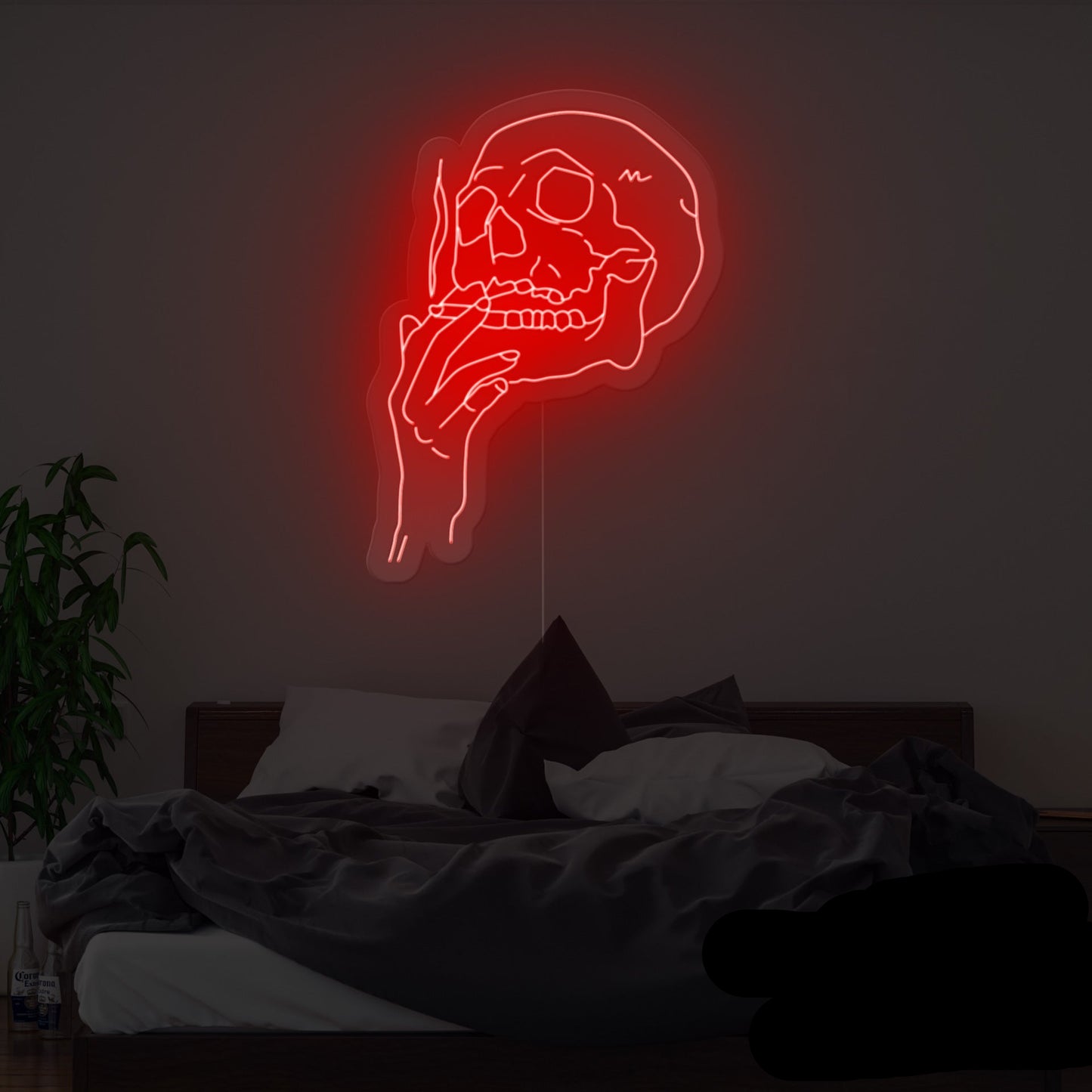 Smoking Skull Neon Sign