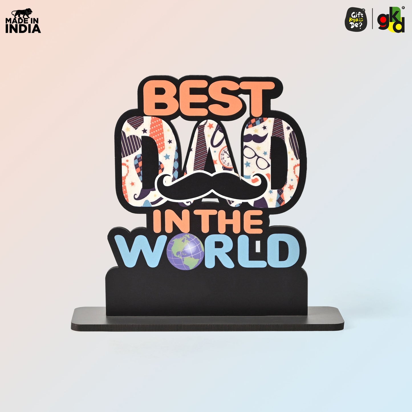 Best Mom & Dad in the World Wooden Trophy – Gift for Parents | Mother’s & Father’s Day, Anniversary, Birthday | Home Decor Table Top Showpiece