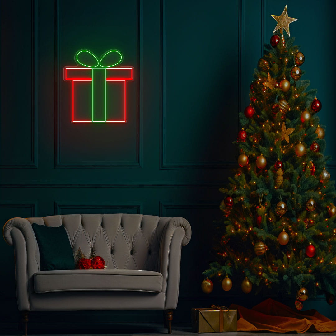 Christmas Gift Box Neon Sign