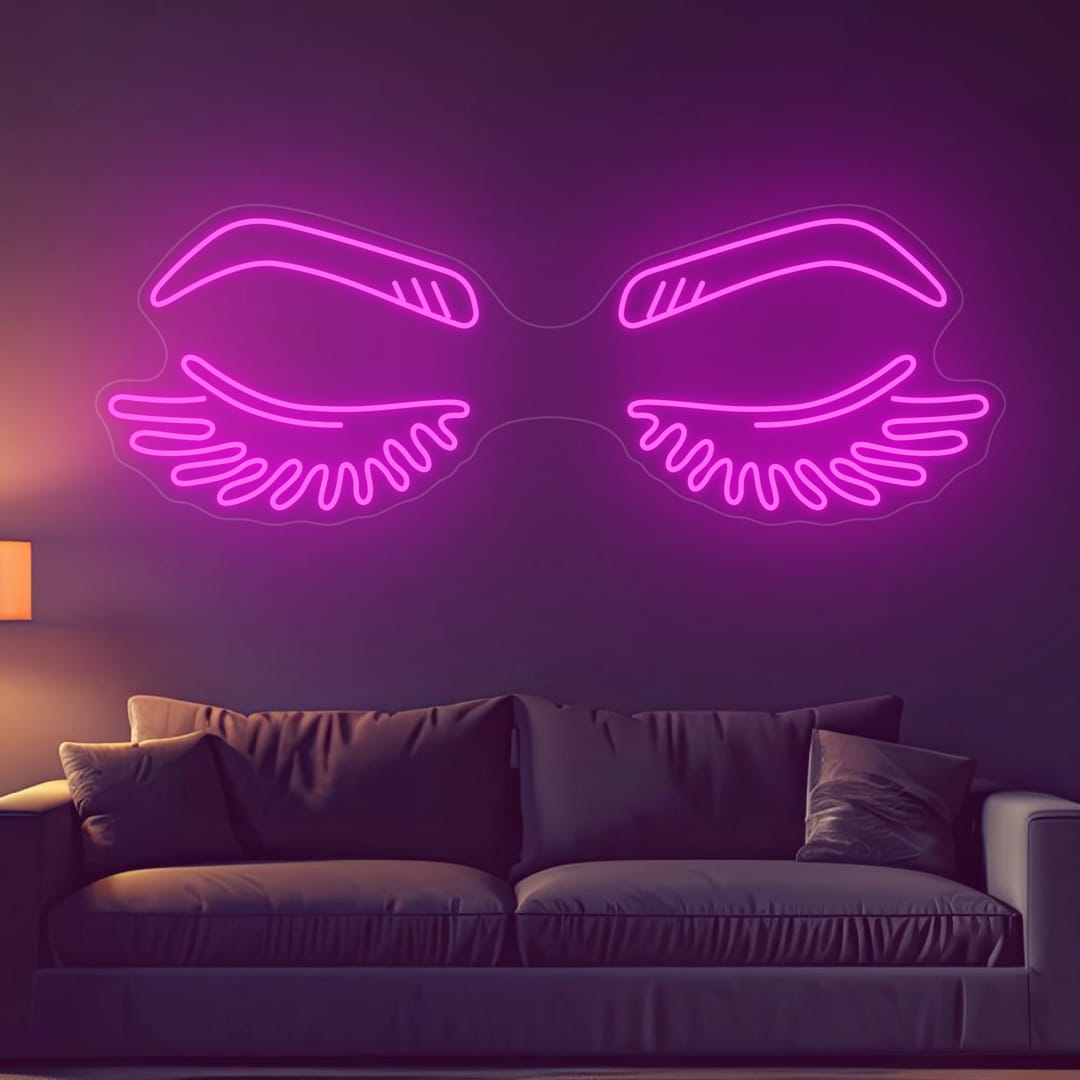 Eye Lashes Neon Sign
