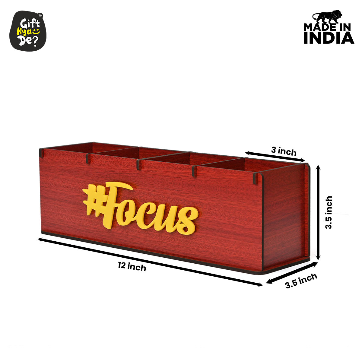 Motivational Desk Organizer | 4 Compartments | Desk Accessories