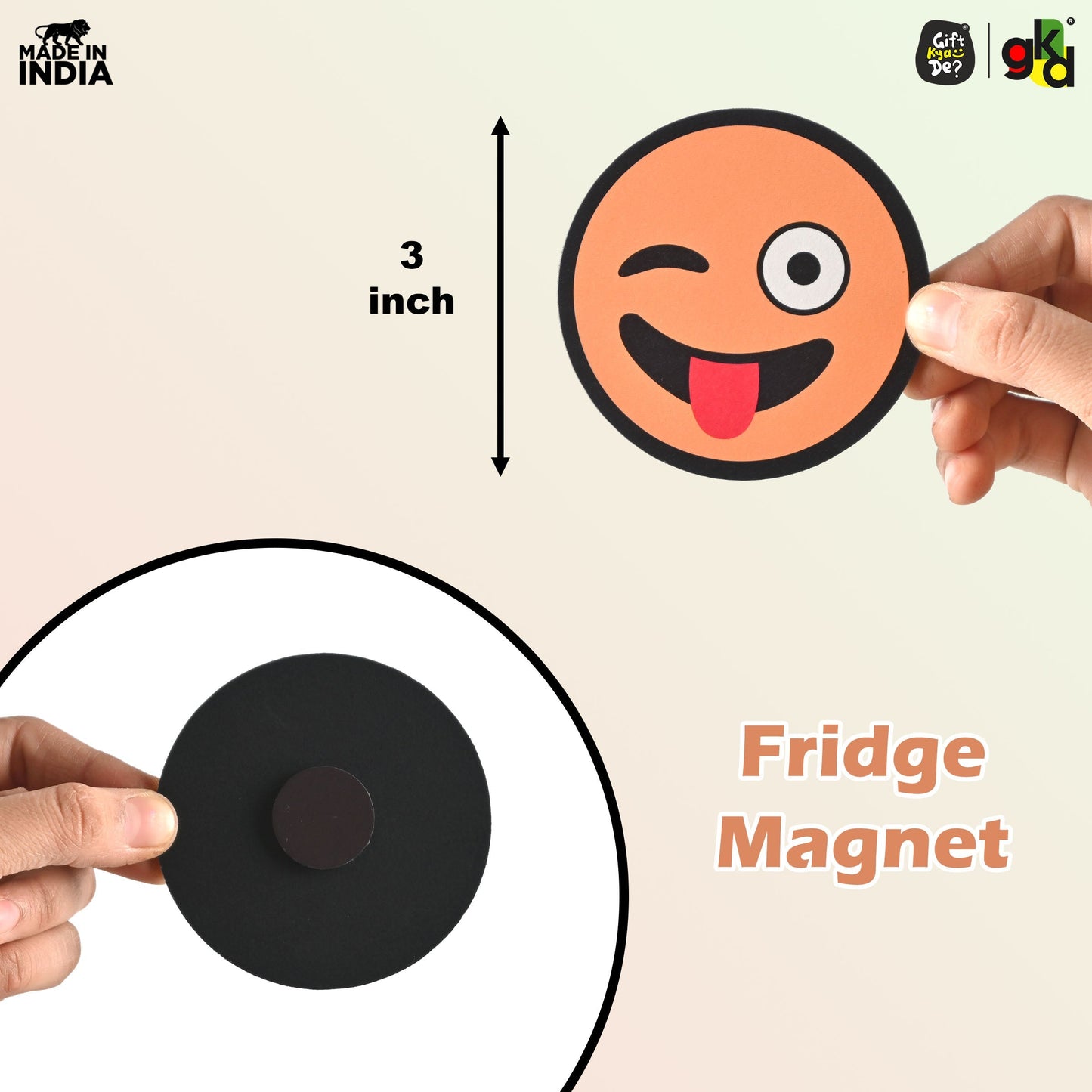 Wooden Fridge Magnet Set – Pack of 6 | Cartoon, Emoji & Veggie Designs | Cute, Fun & Durable Refrigerator Magnets