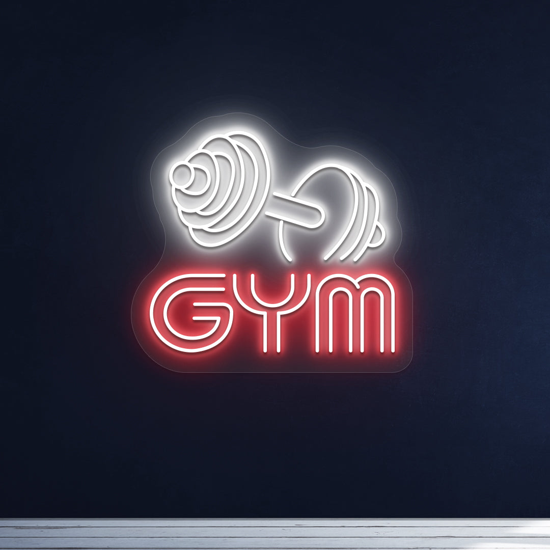 Gym Dumbbell Neon Sign