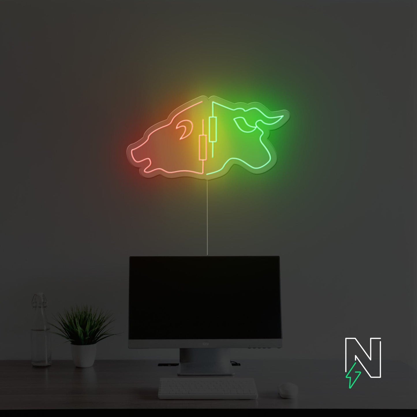Bull Bear Neon Sign