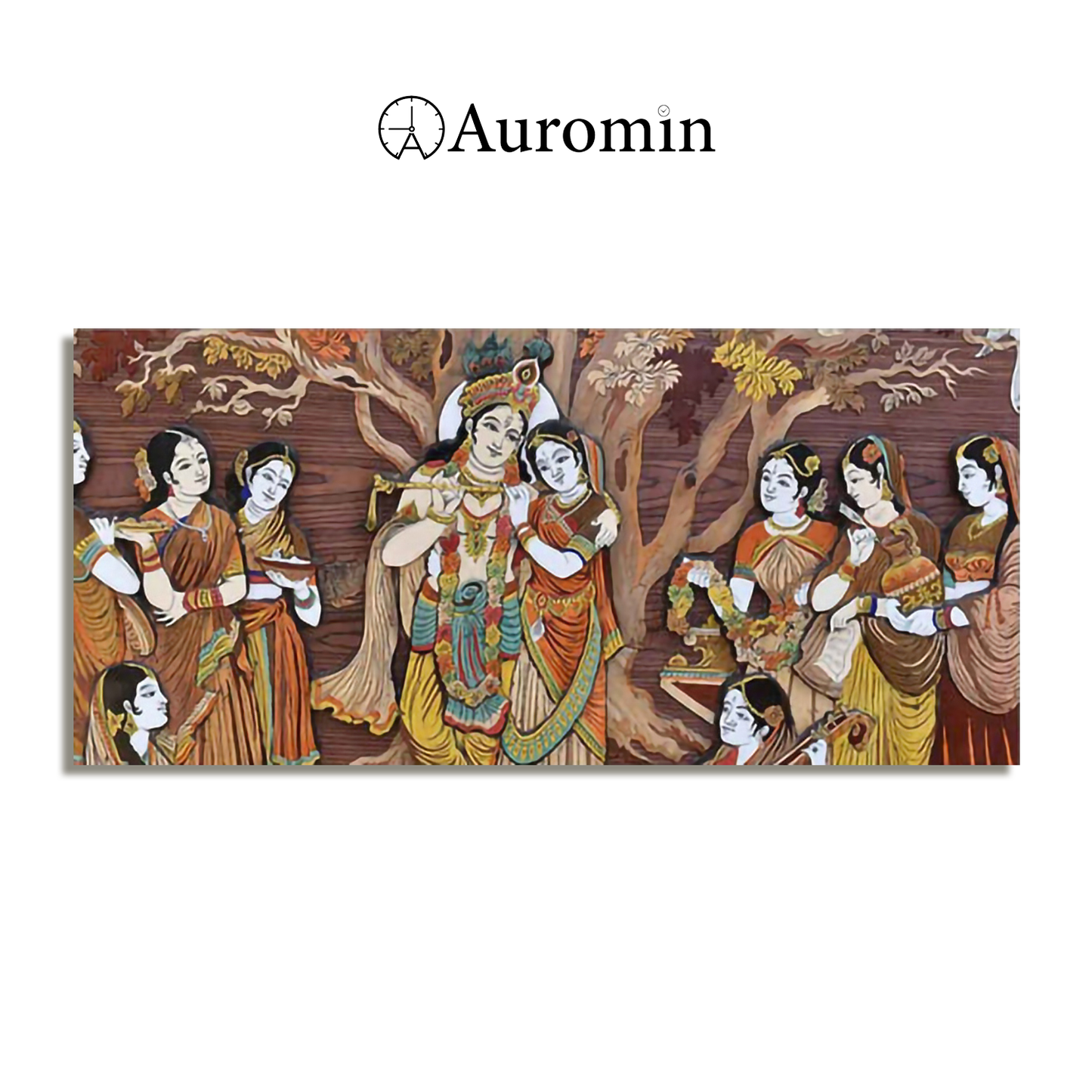 Radha Krishna Rasleela Large Canvas Wall Painting