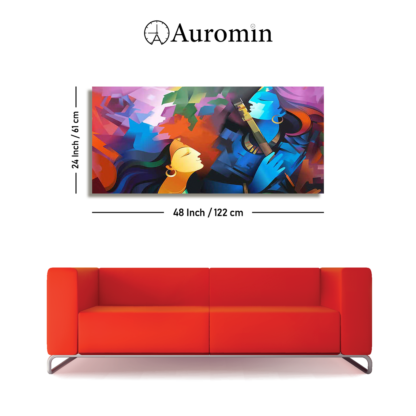 Lord Radha Krishna Premium Abstract Canvas Wall Painting