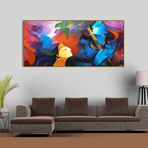 Lord Radha Krishna Premium Abstract Canvas Wall Painting