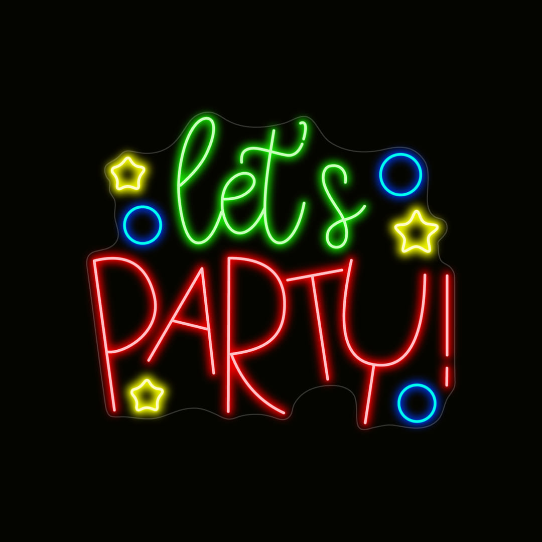 Let's Party Neon Sign Parties Led Light