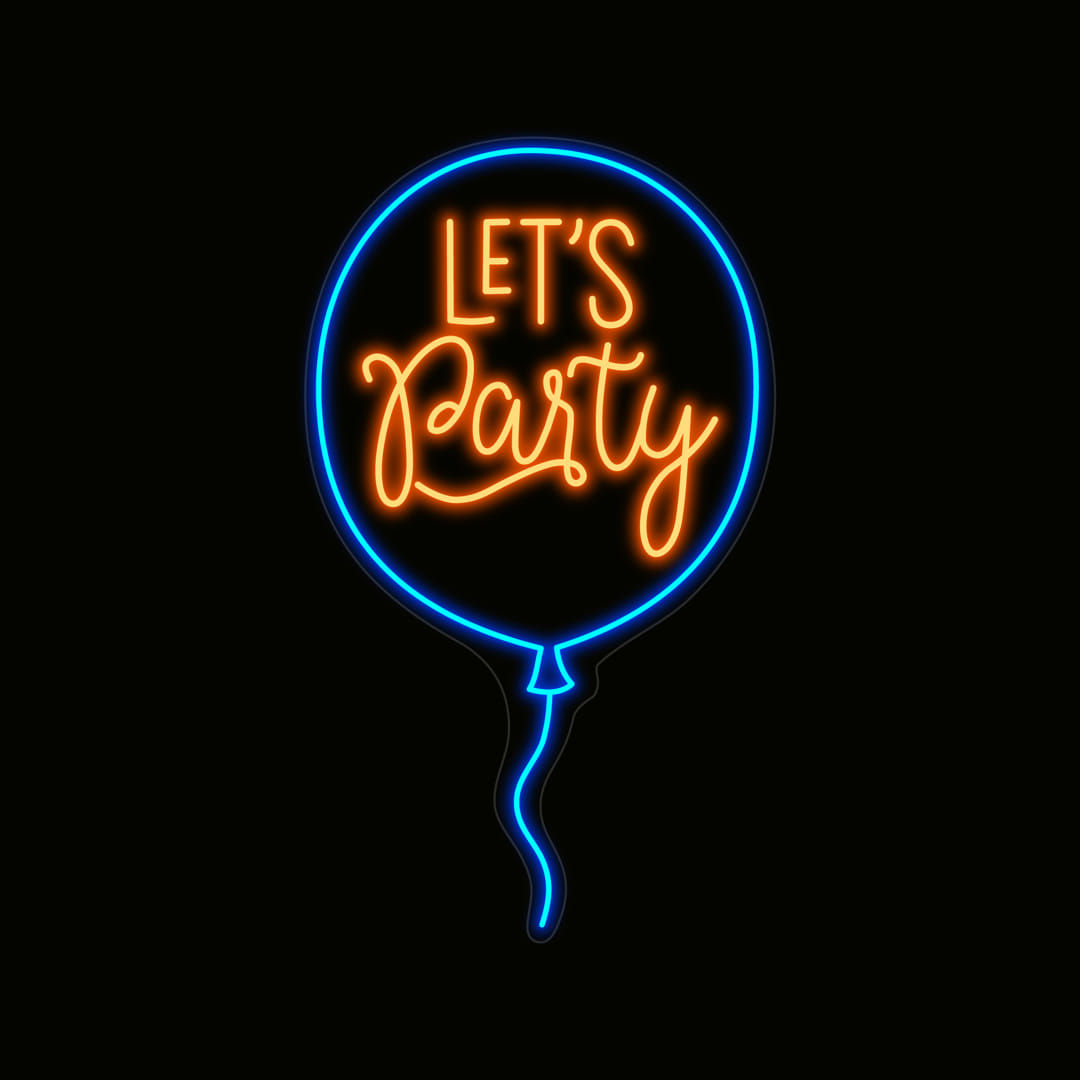 Let's Party Balloon Neon Sign Led Light