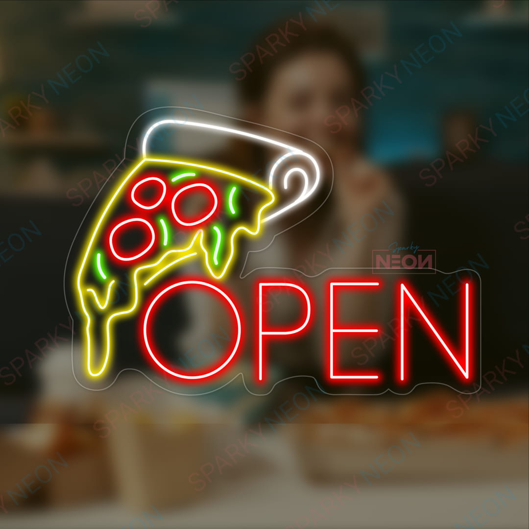 Pizza Shop Open Neon Sign