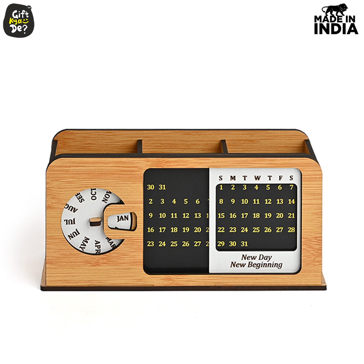 Retro Radio Look Calendar Desk Organizer | Lifetime Calendar | Desk Accessories