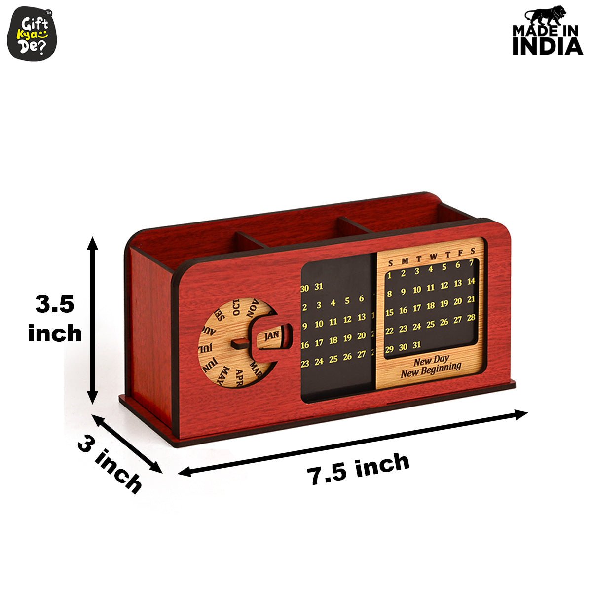 Retro Radio Look Calendar Desk Organizer | Lifetime Calendar | Desk Accessories