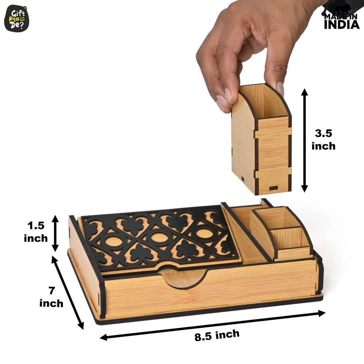 Tissue Paper Holder for Dining Table with Toothpick Holder Designer 5 Compartment Dining Table Accessories for Home Decor