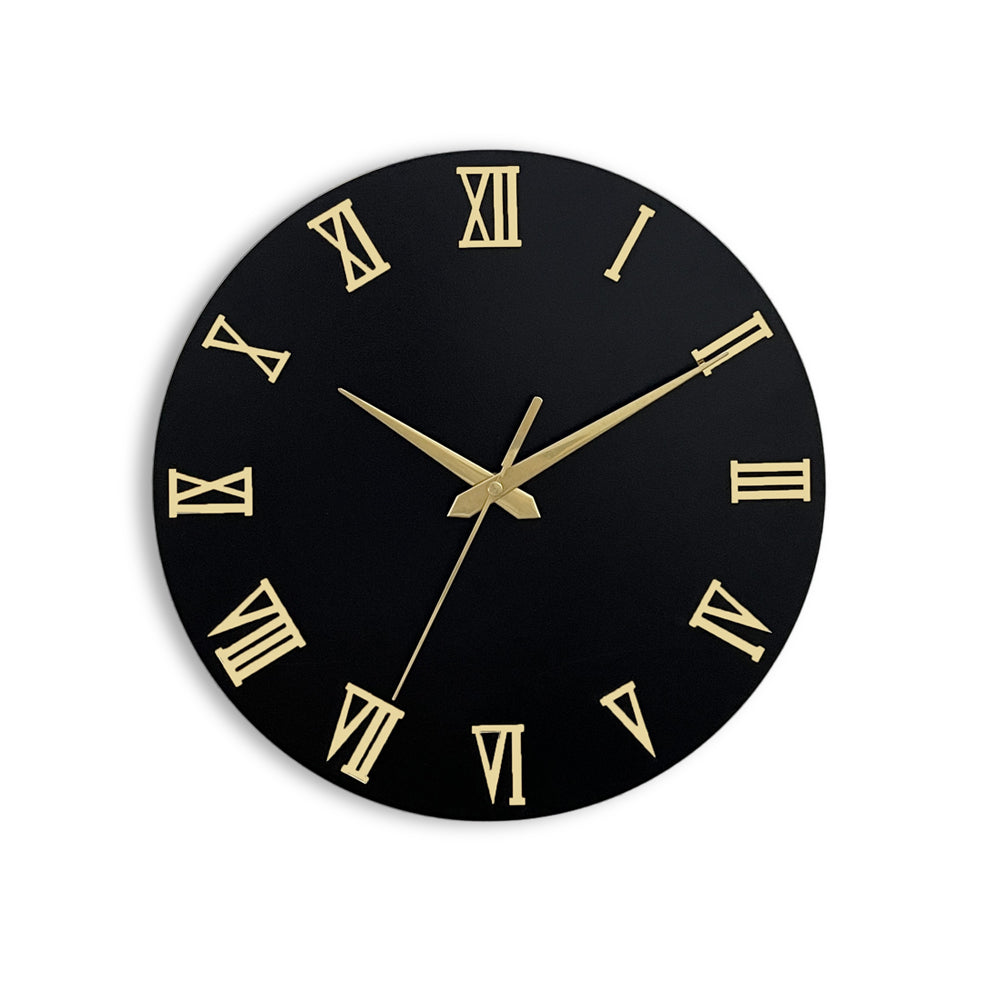 STYLISH ROMAN WOODEN WALL CLOCK