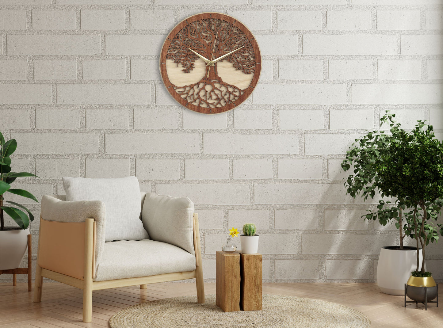 DESIGNER TREE WOODEN WALL CLOCK