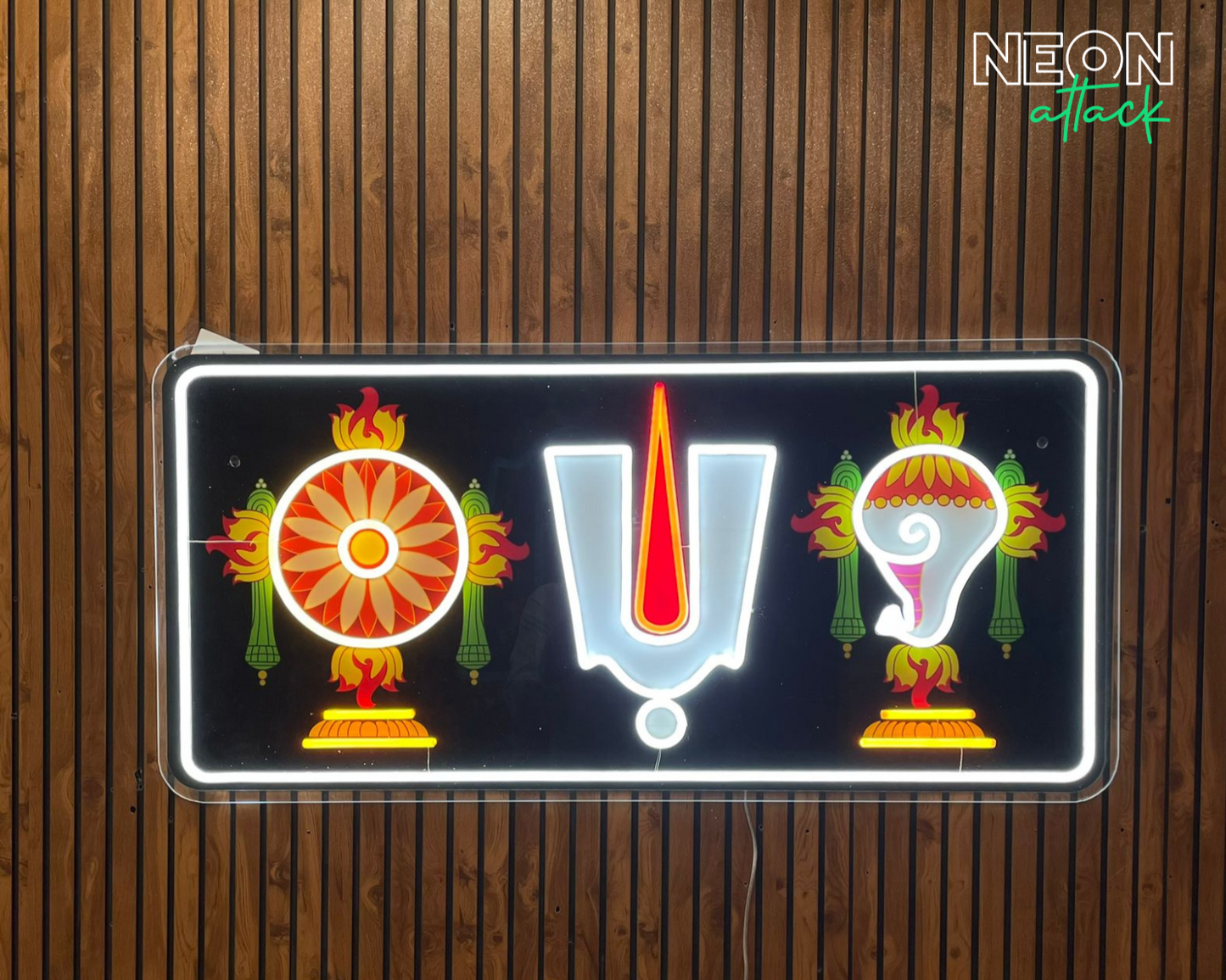 Thirunamam with Shankh Chakra Neon Light