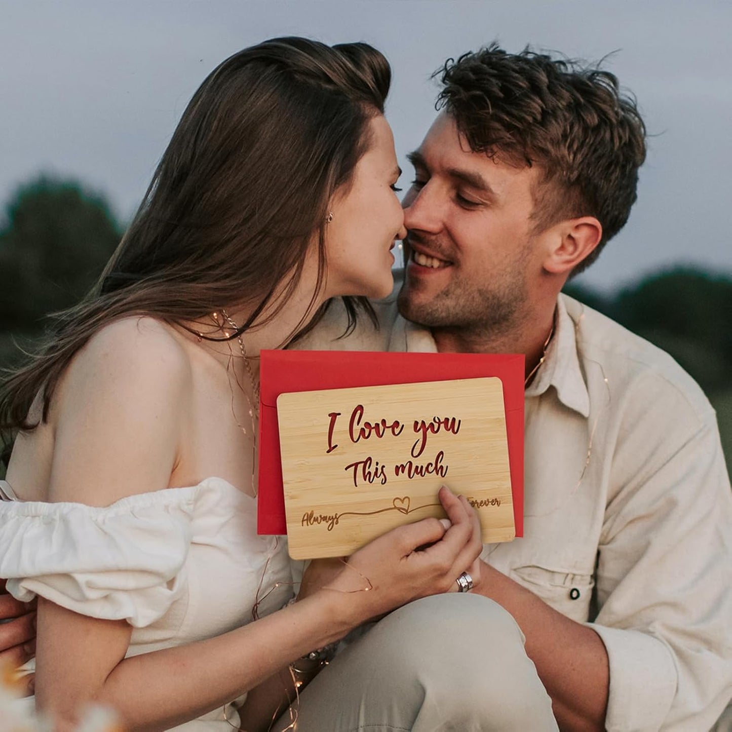 Valentines Cards for Her Him, Wood Anniversary Card for Husband Wife Boyfriend Girlfriend|11 x 15 x 0.1 cm
