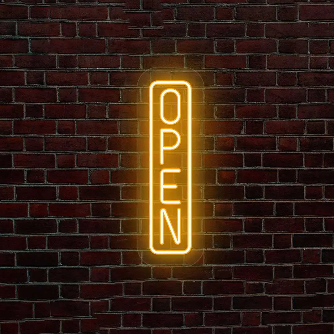 Vertical Open Neon Sign