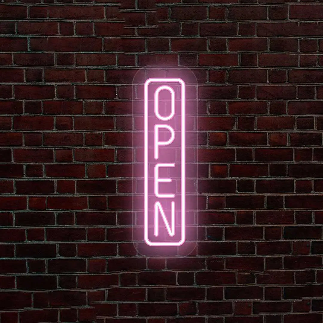 Vertical Open Neon Sign