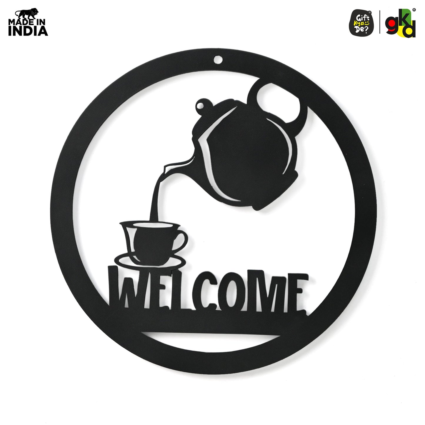 Welcome, Coffee & Kitchen Theme Wall Art | Wood Wall Hanging for Home Décor, Cafe Decor