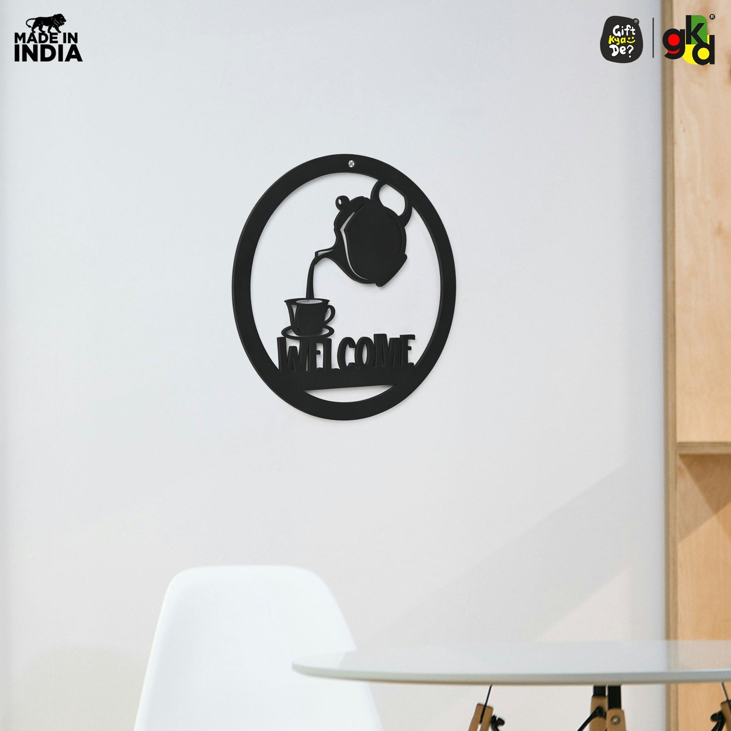 Welcome, Coffee & Kitchen Theme Wall Art | Wood Wall Hanging for Home Décor, Cafe Decor