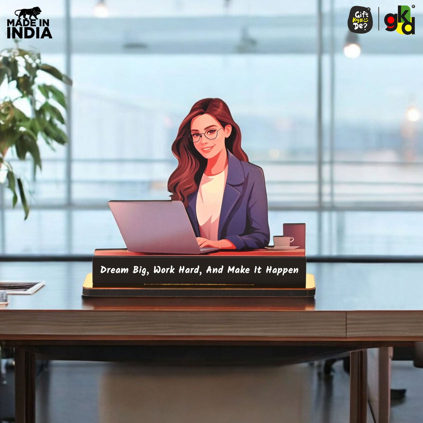 Wooden Women’s Day Award | International Women's Day Memento | Appreciation Gift for Working Women & Leaders