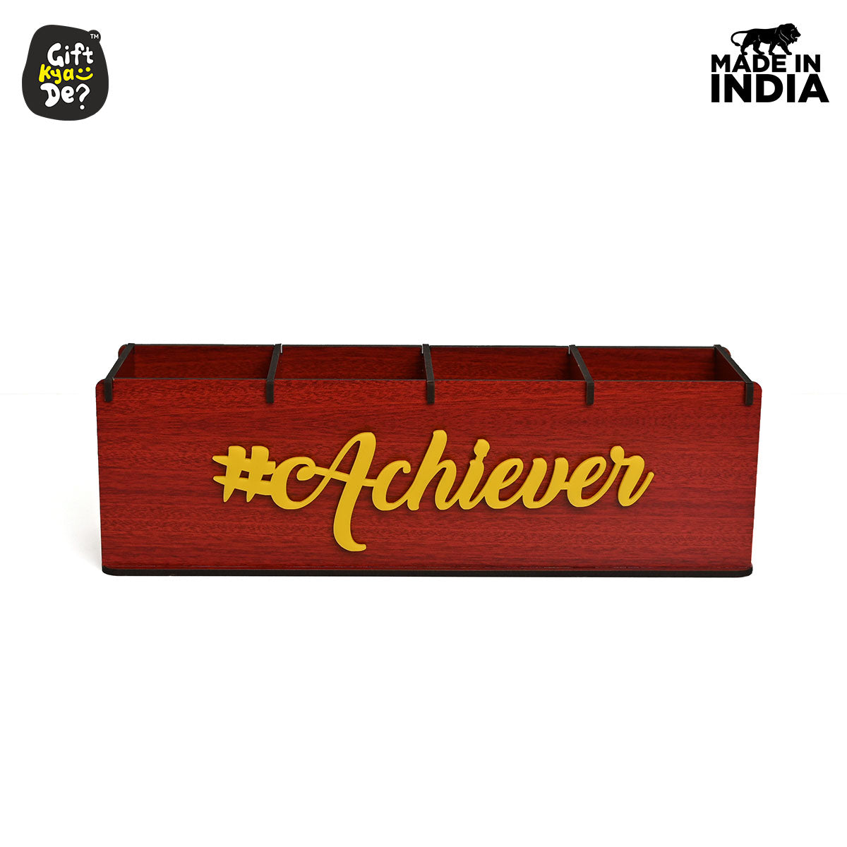Motivational Desk Organizer | 4 Compartments | Desk Accessories