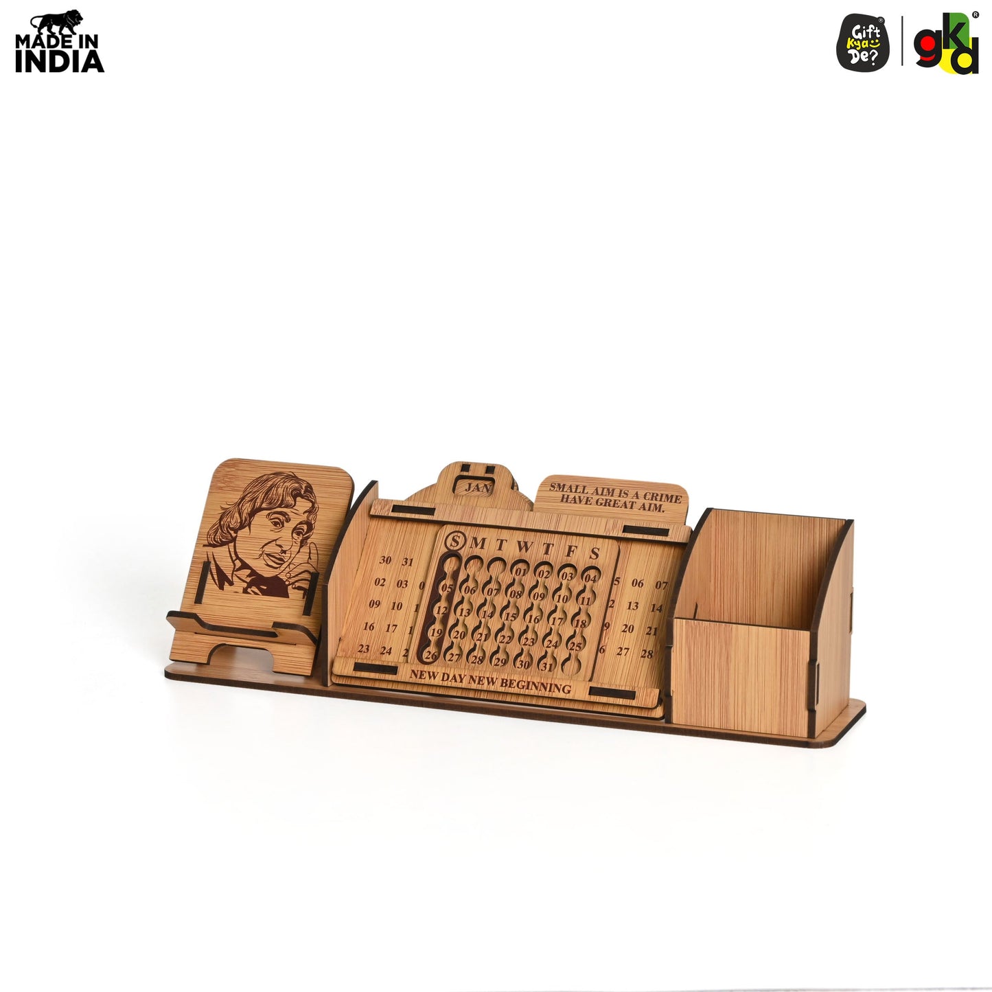 Lifetime Calendar With Desk Organizer and Mobile Stand | Desk Calendar | Mobile Accessories