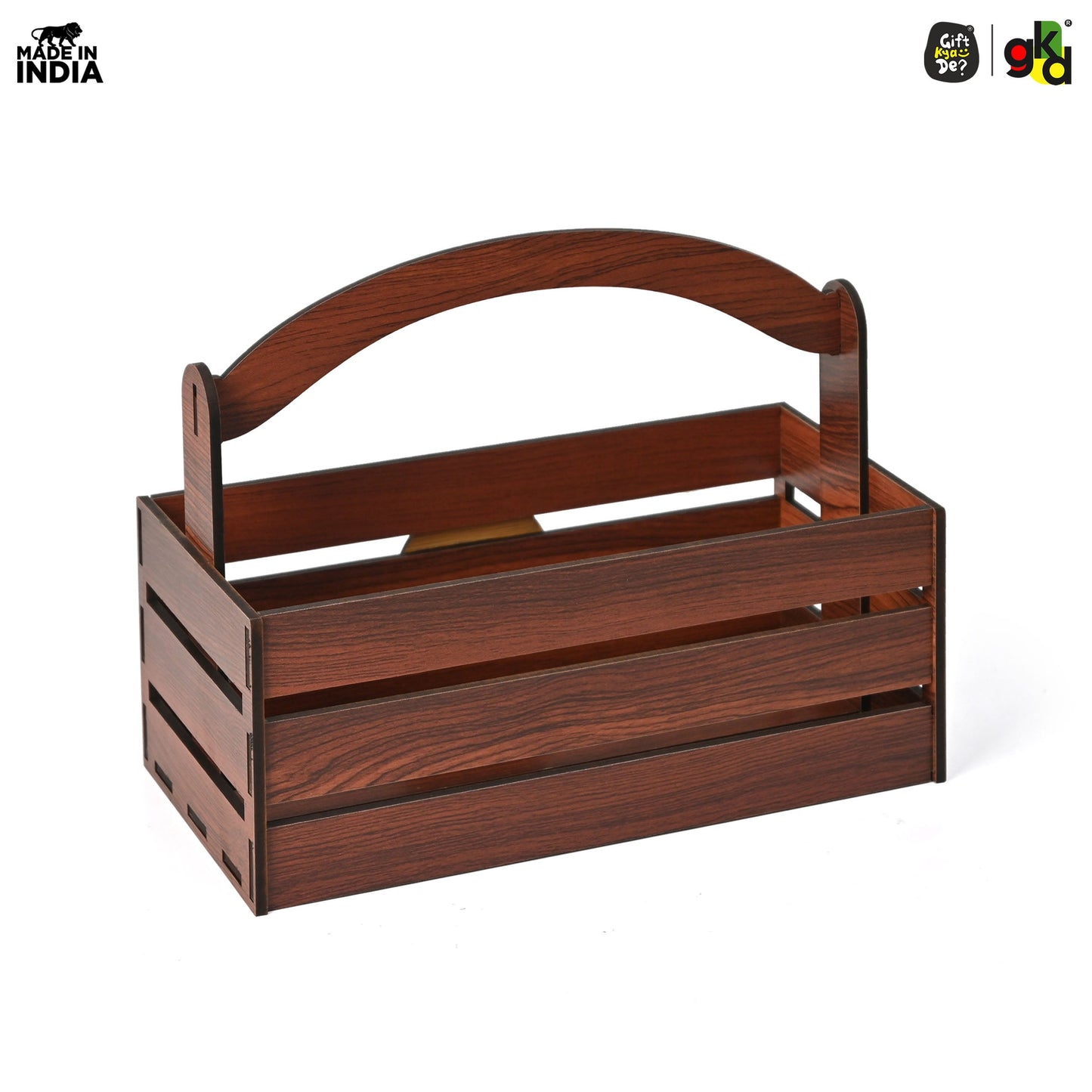 Premium Wooden Basket with Handle for Gifting and Home Decor | Eco-friendly Gift Hamper Basket | Wedding Gift Return Gift